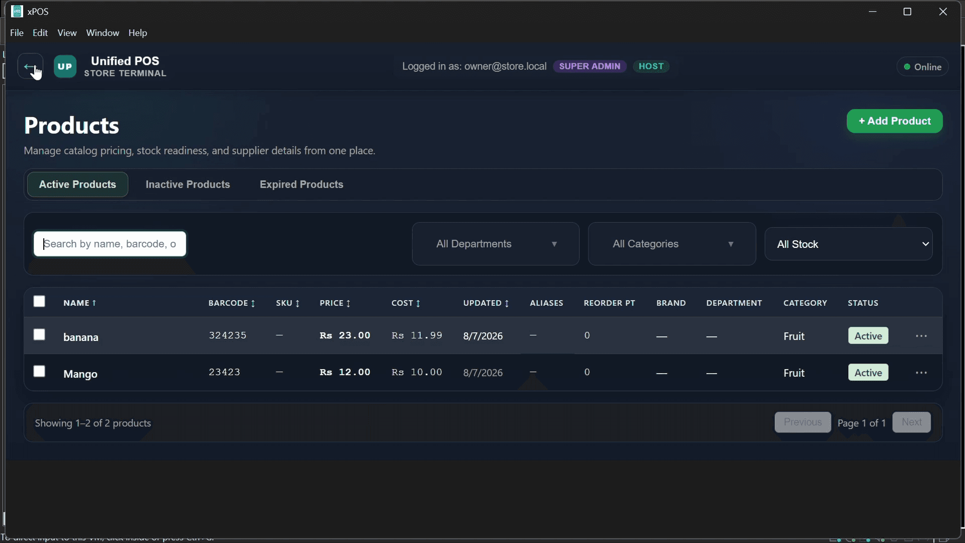 Unified POS